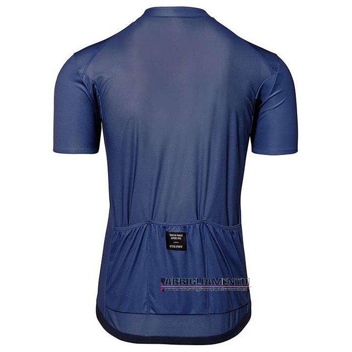 Abbigliamento Tour de France 2020 Manica Corta e Pantaloncino Con Bretelle Spento Blu - Clicca l'immagine per chiudere